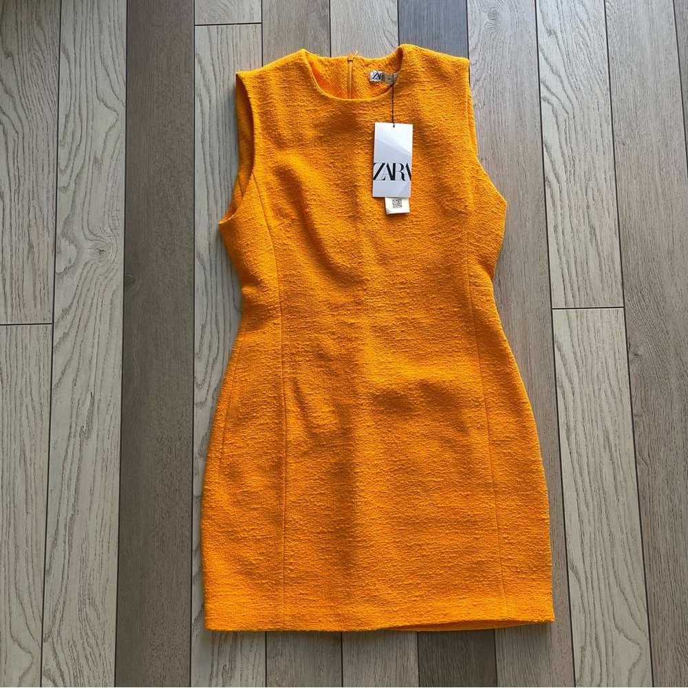 Zara Orange Sleeveless Dress